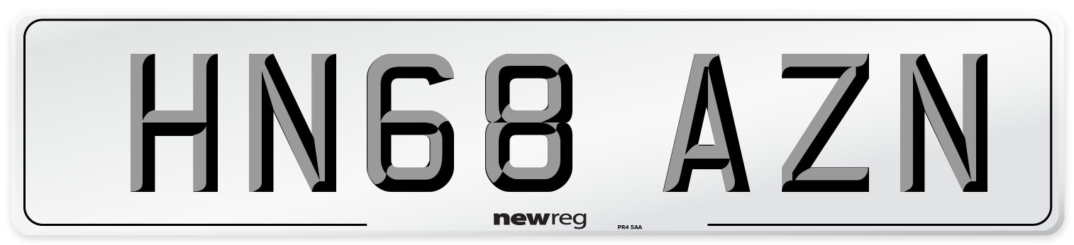 HN68 AZN Number Plate from New Reg